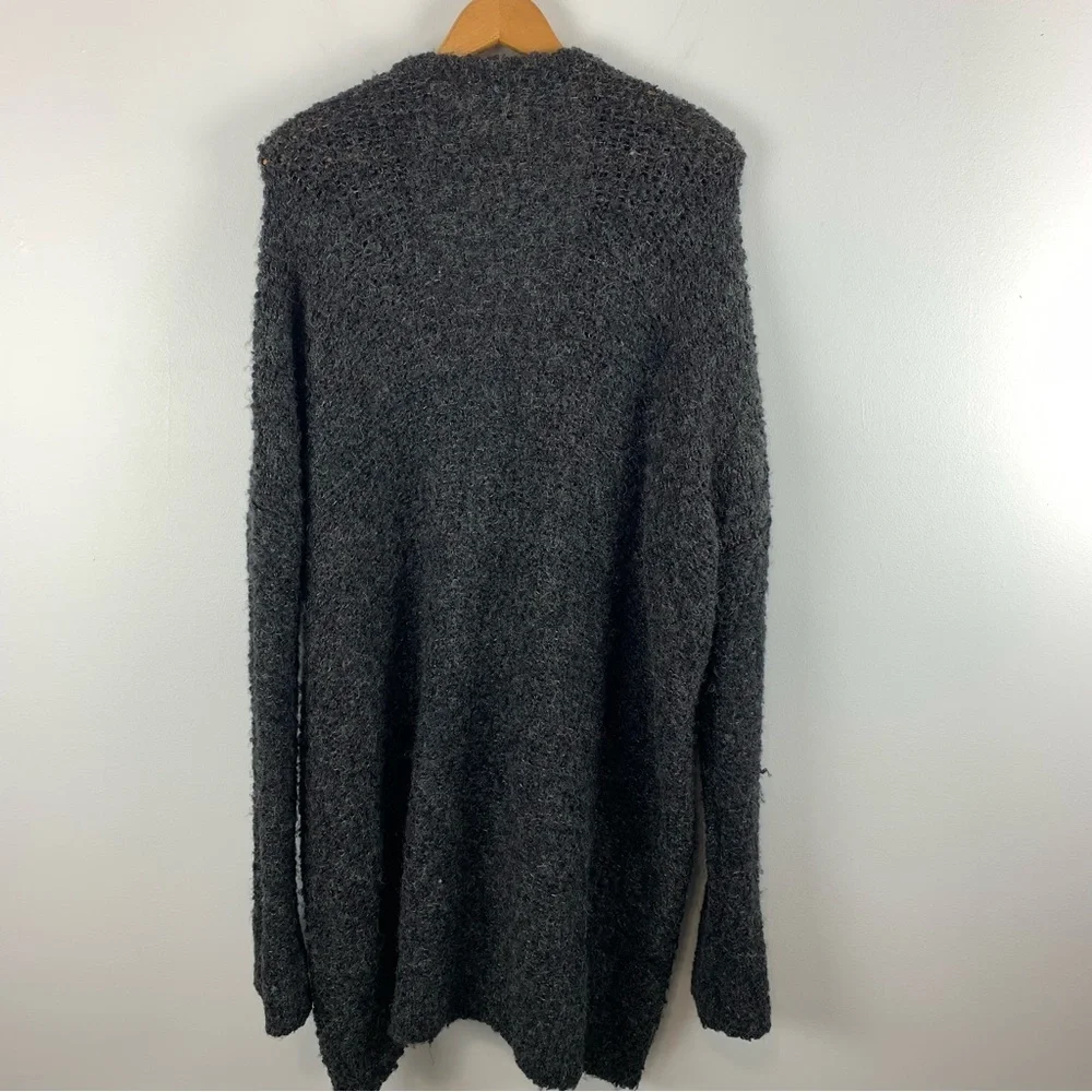 Free People Boucle Cardi Sweater in Black Size Medium Alpaca Blend